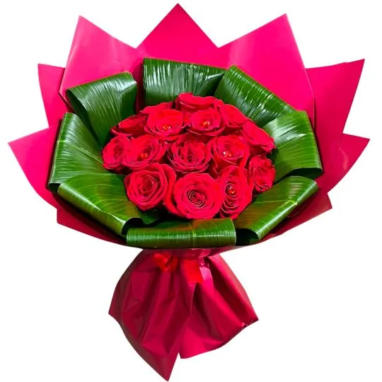 Ramo de 15 rosas rojas importadas 